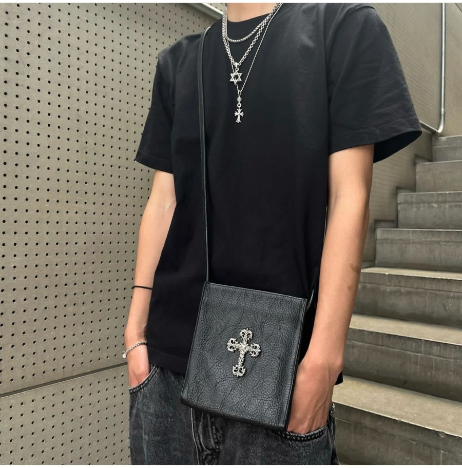 Chrome Hearts Square Pocket Cross Plate Cross Bag 크롬하츠 스퀘어 포켓 십자 플레이트 크로스 백 4