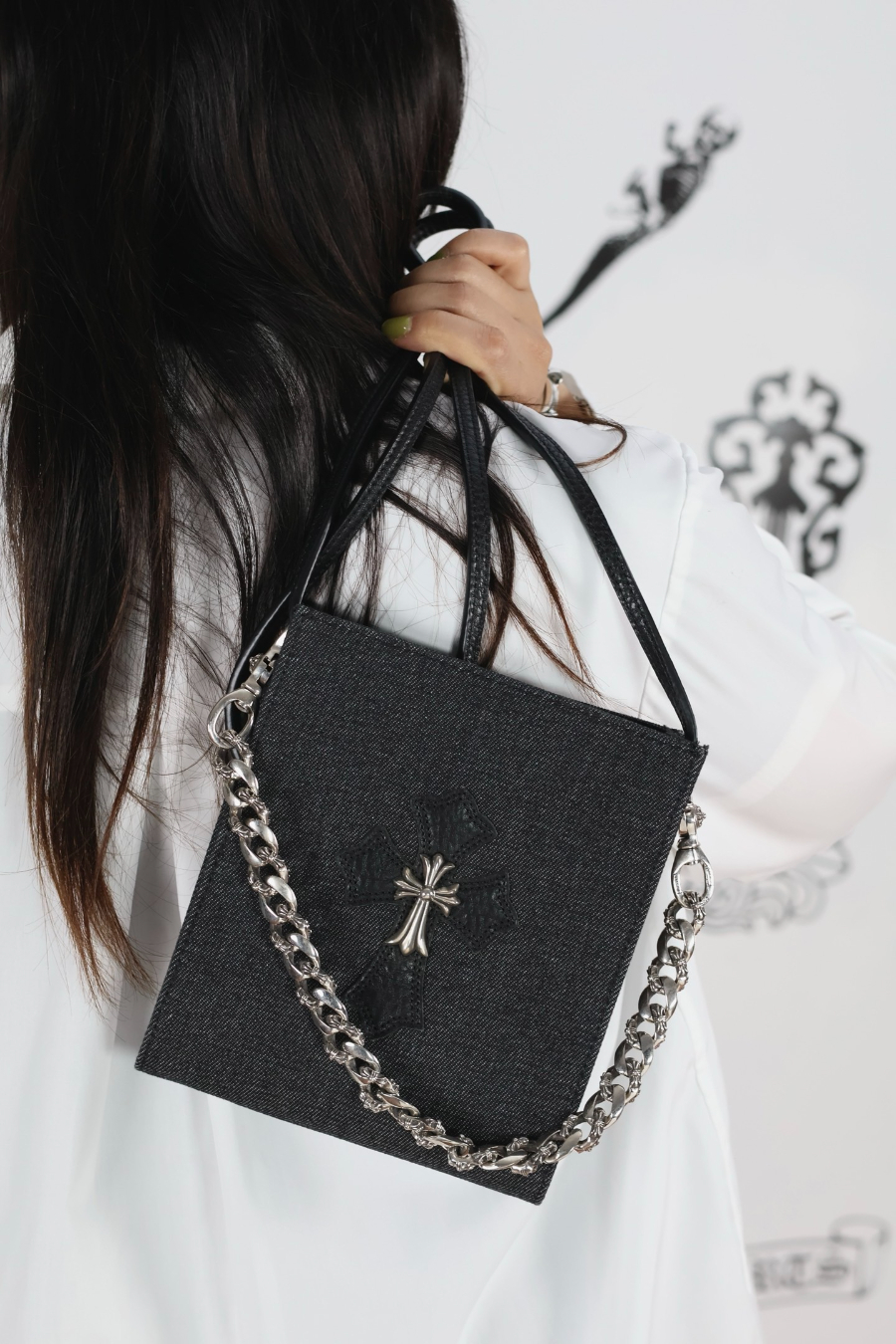 Chrome Hearts Square Pocket Denim Cross Patch Bag 크롬하츠 스퀘어 포켓 데님 십자 패치 크로스 백 6