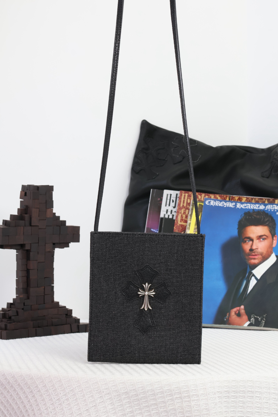Chrome Hearts Square Pocket Denim Cross Patch Bag 크롬하츠 스퀘어 포켓 데님 십자 패치 크로스 백 11