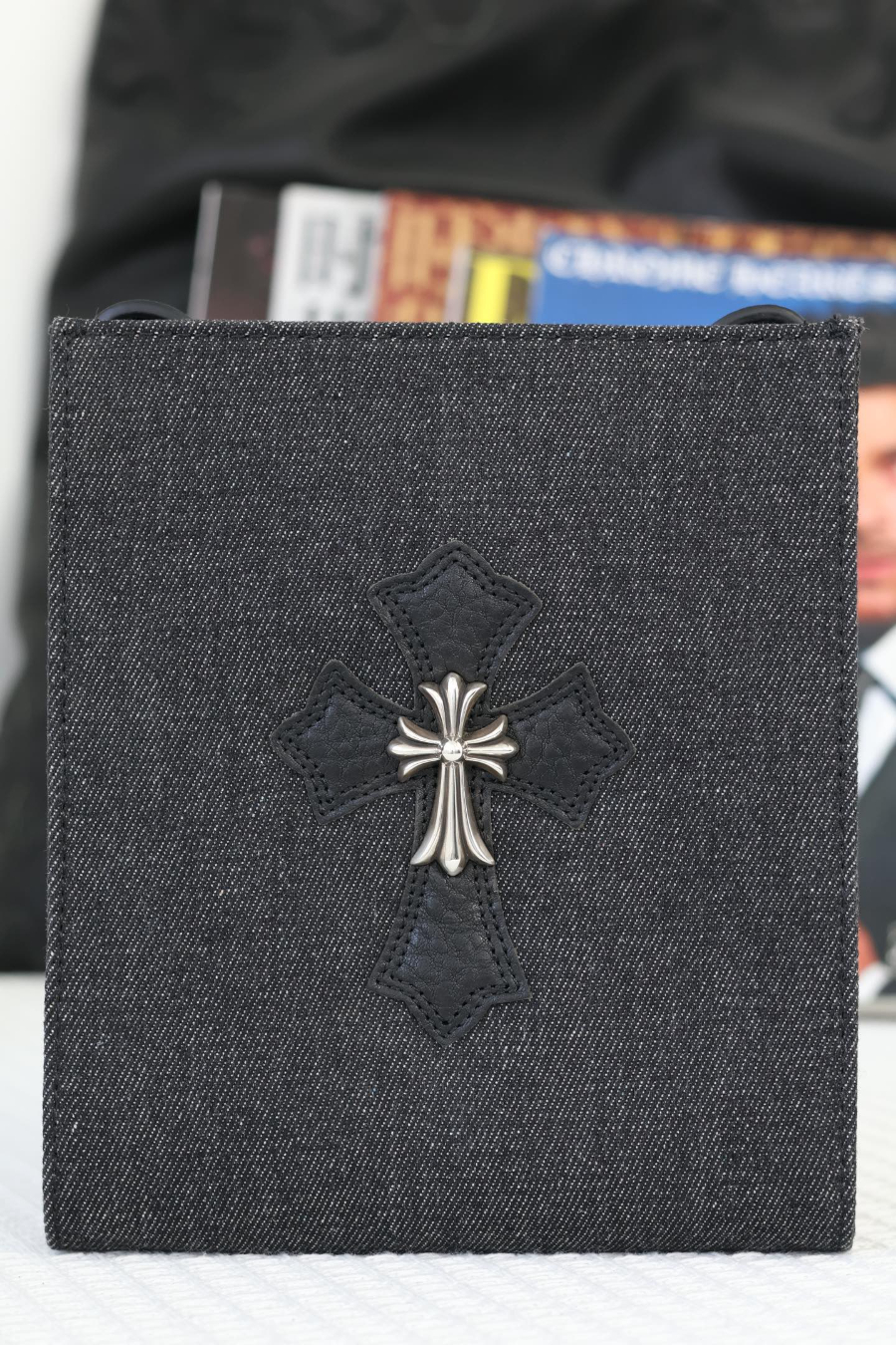 Chrome Hearts Square Pocket Denim Cross Patch Bag 크롬하츠 스퀘어 포켓 데님 십자 패치 크로스 백 20