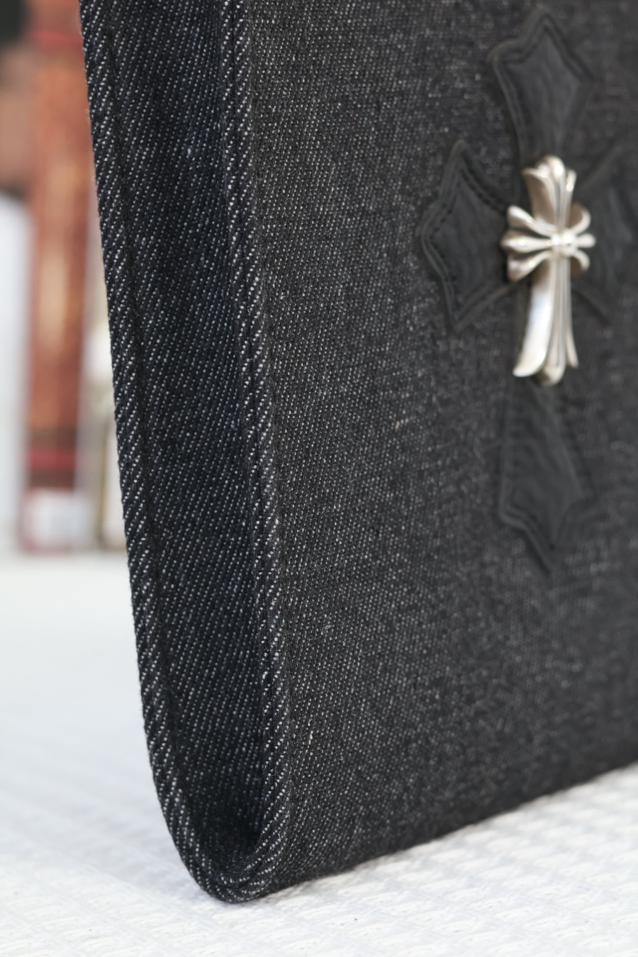 Chrome Hearts Square Pocket Denim Cross Patch Bag 크롬하츠 스퀘어 포켓 데님 십자 패치 크로스 백 24