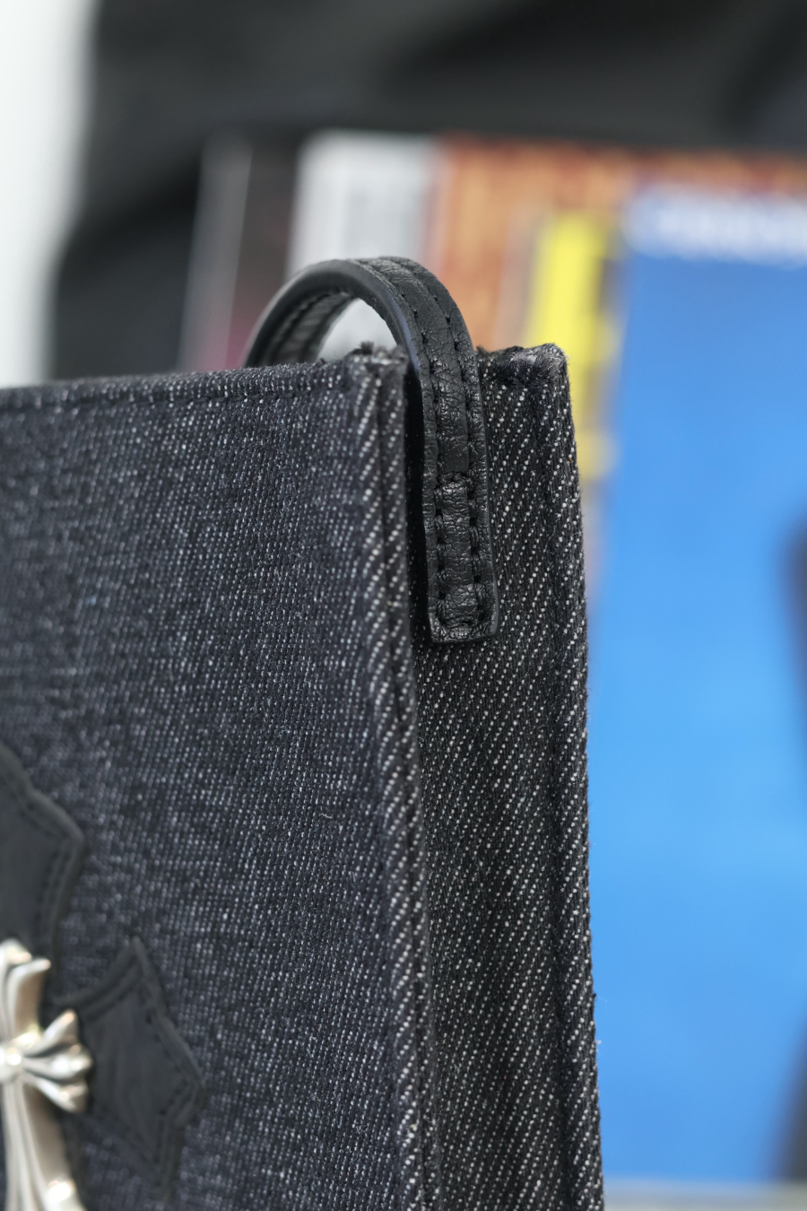 Chrome Hearts Square Pocket Denim Cross Patch Bag 크롬하츠 스퀘어 포켓 데님 십자 패치 크로스 백 25