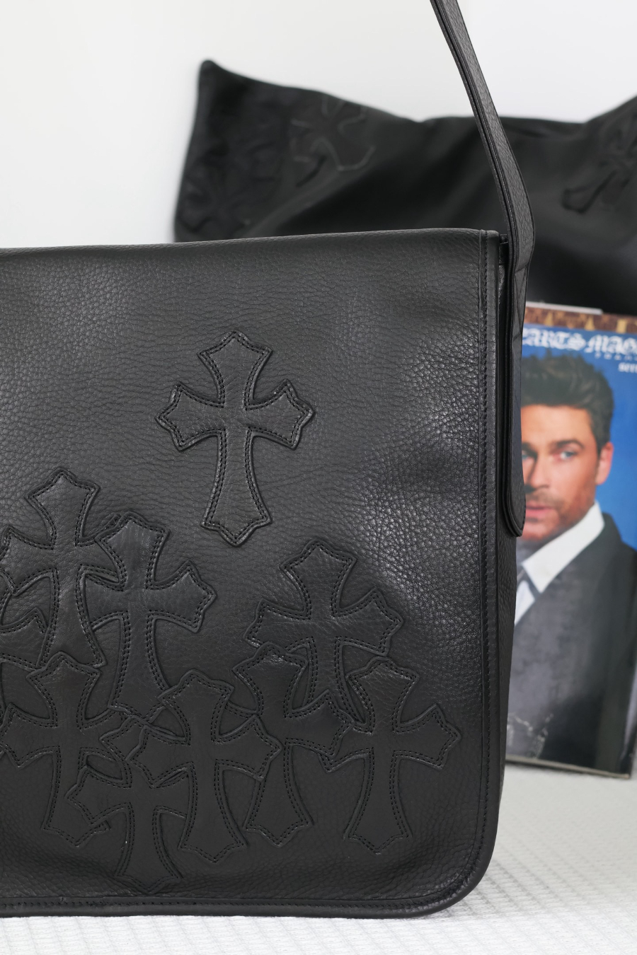 Chrome Hearts All Black Cross Embossed Shoulder Bag 크롬하츠 올블랙 크로스 엠보스 숄더백 18