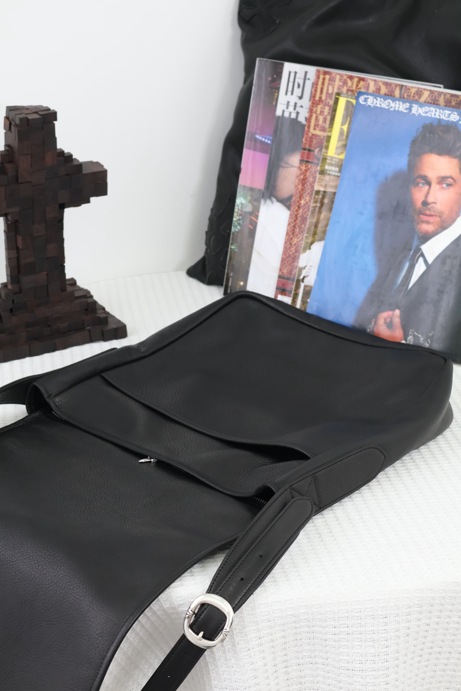 Chrome Hearts All Black Cross Embossed Shoulder Bag 크롬하츠 올블랙 크로스 엠보스 숄더백 22