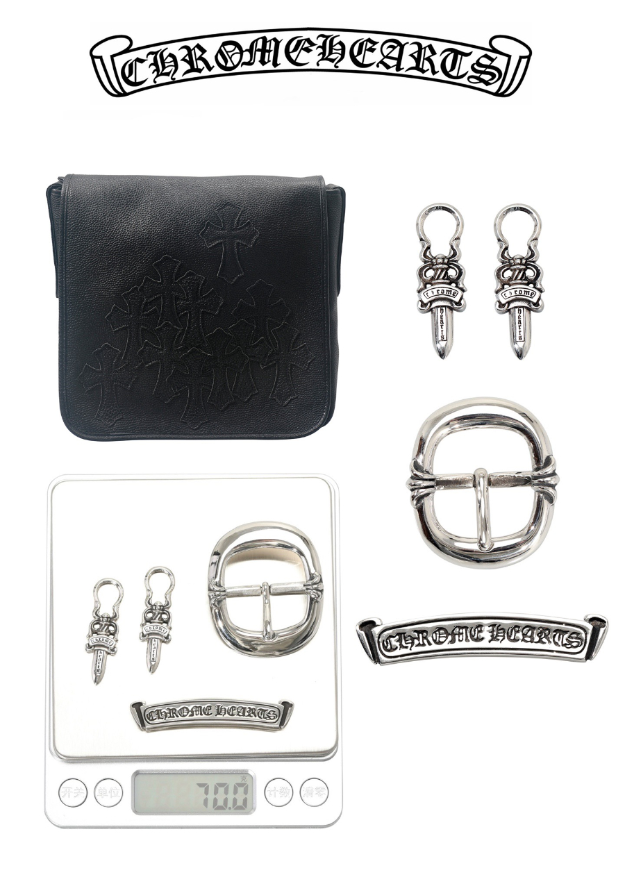 Chrome Hearts All Black Cross Embossed Shoulder Bag 크롬하츠 올블랙 크로스 엠보스 숄더백 25