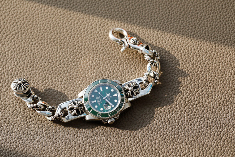 Chrome Hearts H045 Hook Floral Link Bracelet 크롬하츠 훅 플로럴 링크 브레이슬릿 8