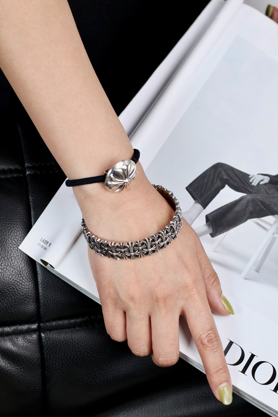 Chrome Hearts H019 Cross Cemetery Bangle Bracelet 크롬하츠 크로스 세메터리 뱅글 브레이슬릿 5