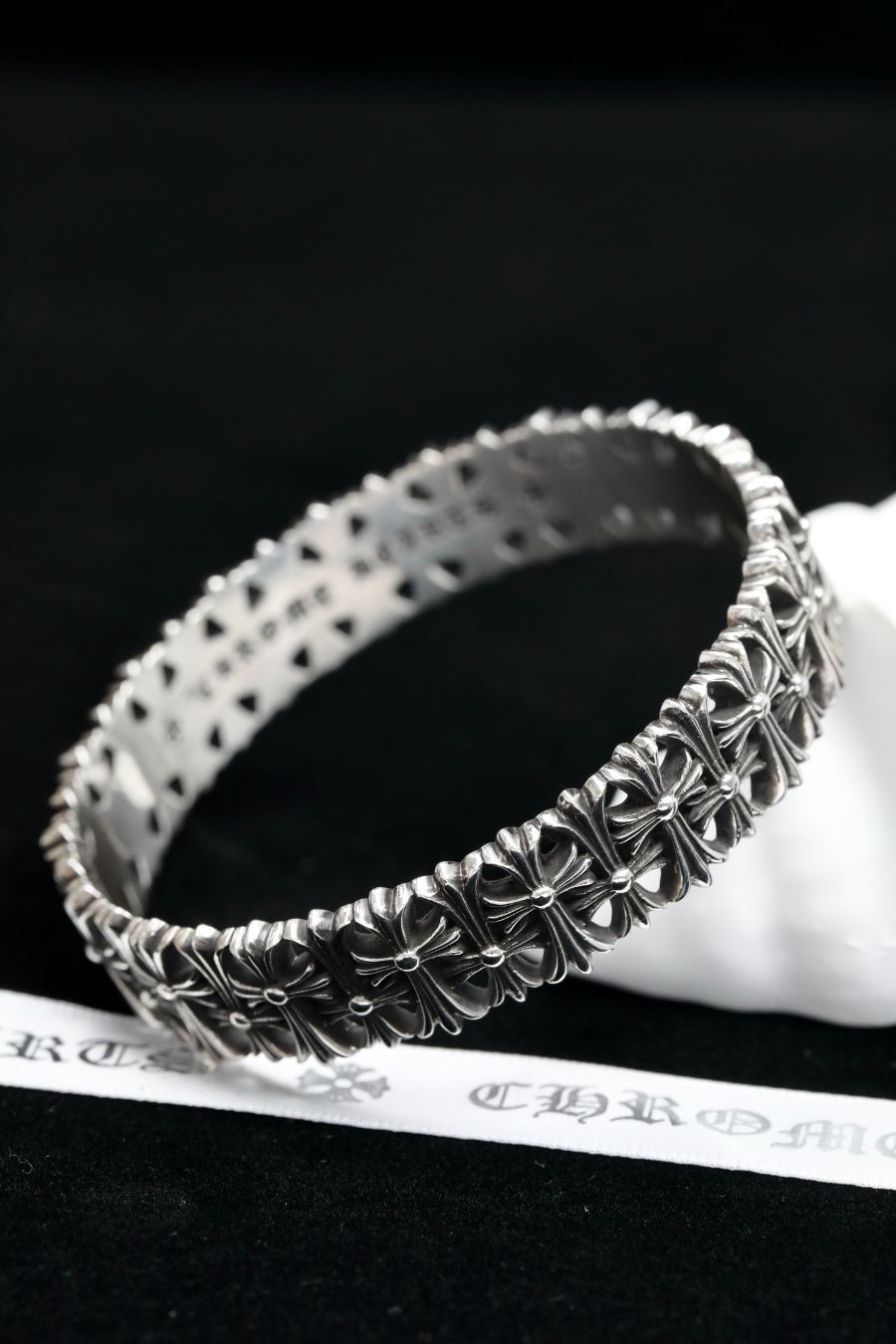 Chrome Hearts H019 Cross Cemetery Bangle Bracelet 크롬하츠 크로스 세메터리 뱅글 브레이슬릿 9