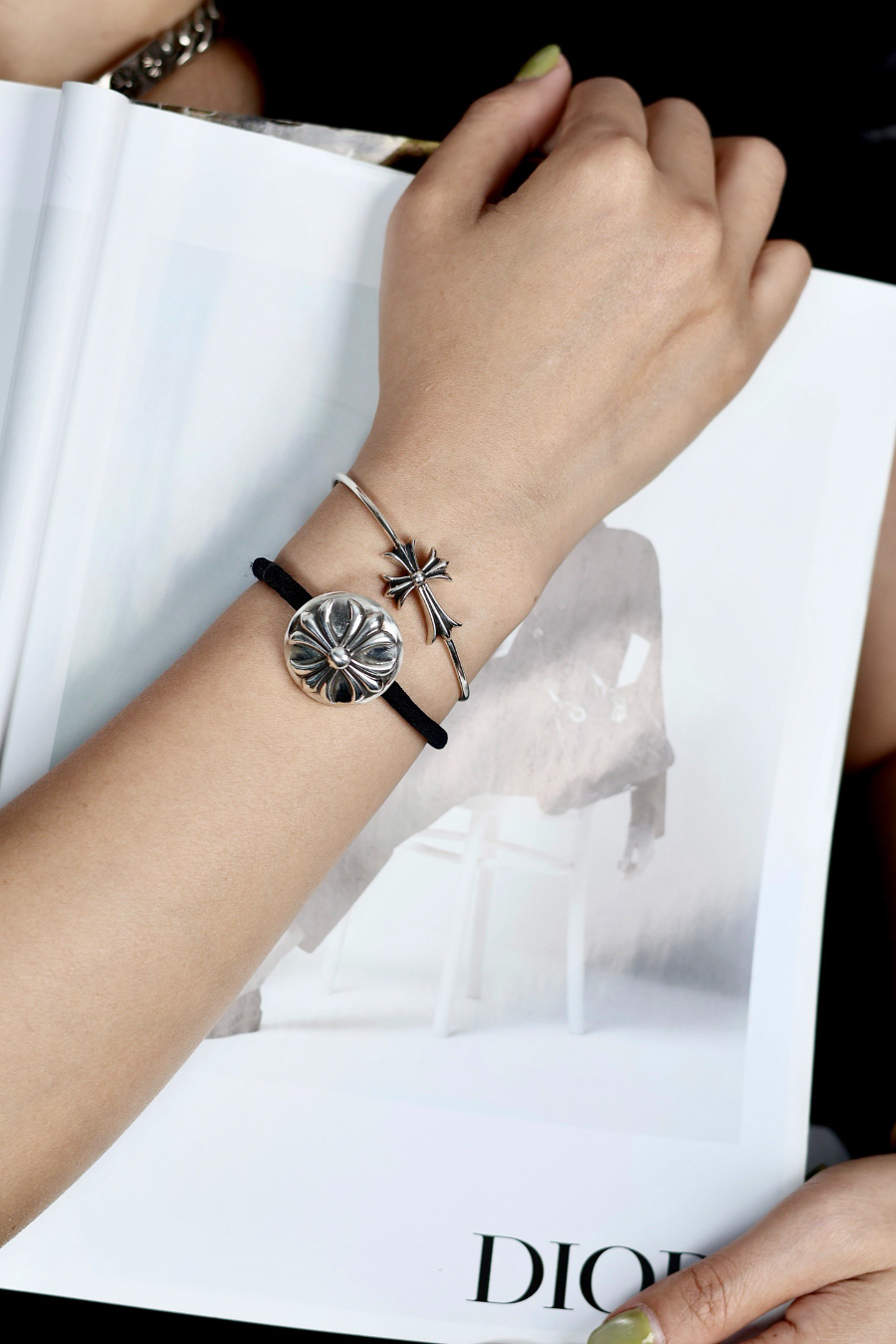 Chrome Hearts H009 Slim Cross Open Cuff Bracelet 크롬하츠 슬림 크로스 오픈 커프 브레이슬릿 10