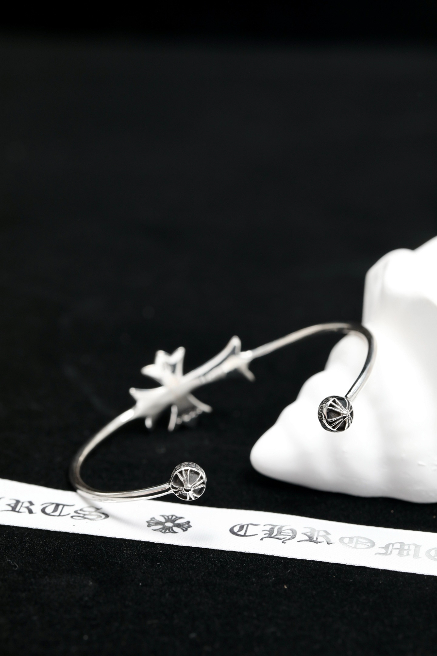 Chrome Hearts H009 Slim Cross Open Cuff Bracelet 크롬하츠 슬림 크로스 오픈 커프 브레이슬릿 13