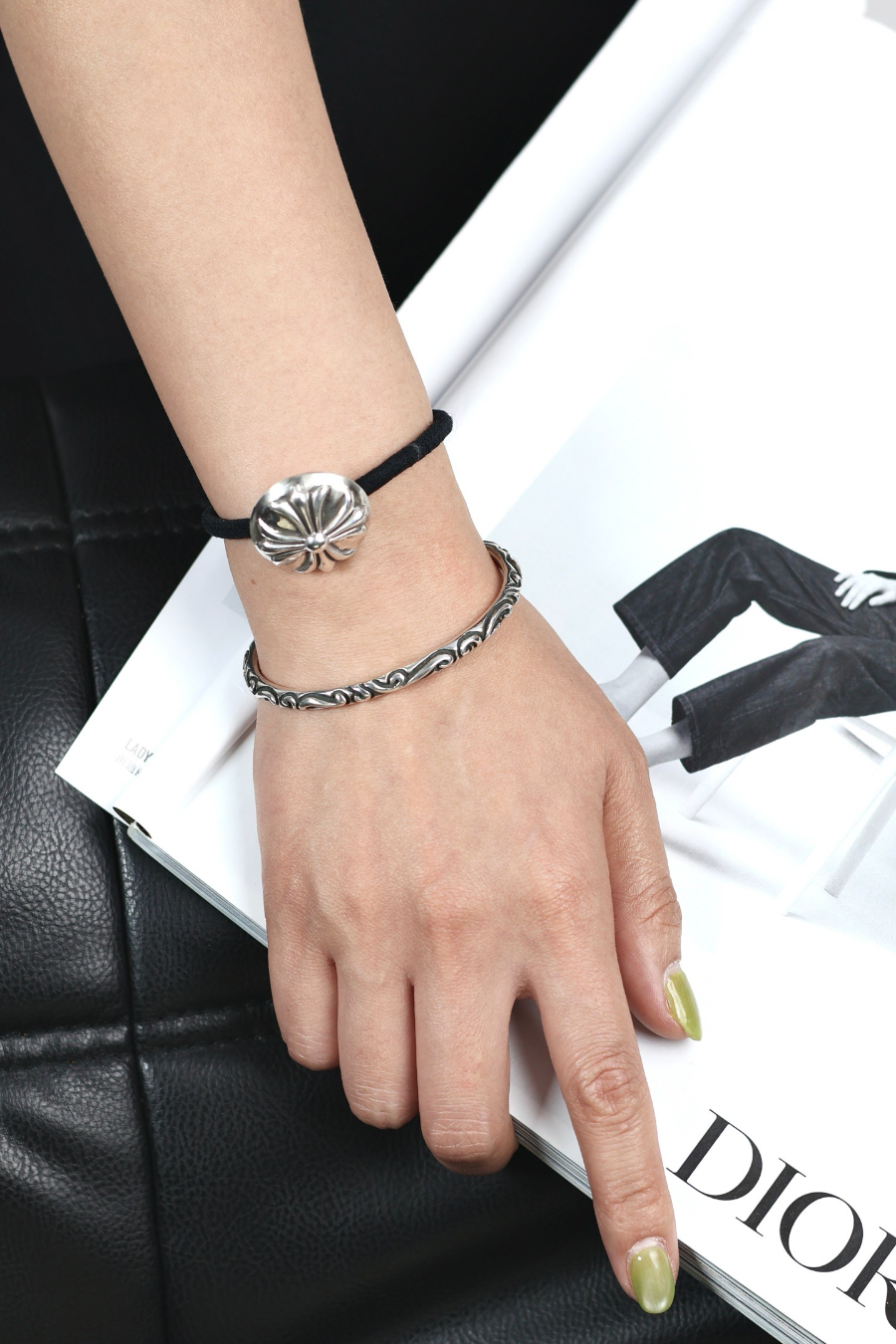 Chrome Hearts Floral Open Cuff Bracelet 크롬하츠 플로럴 오픈 커프 브레이슬릿 5