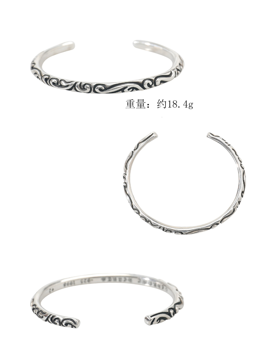 Chrome Hearts Floral Open Cuff Bracelet 크롬하츠 플로럴 오픈 커프 브레이슬릿 15