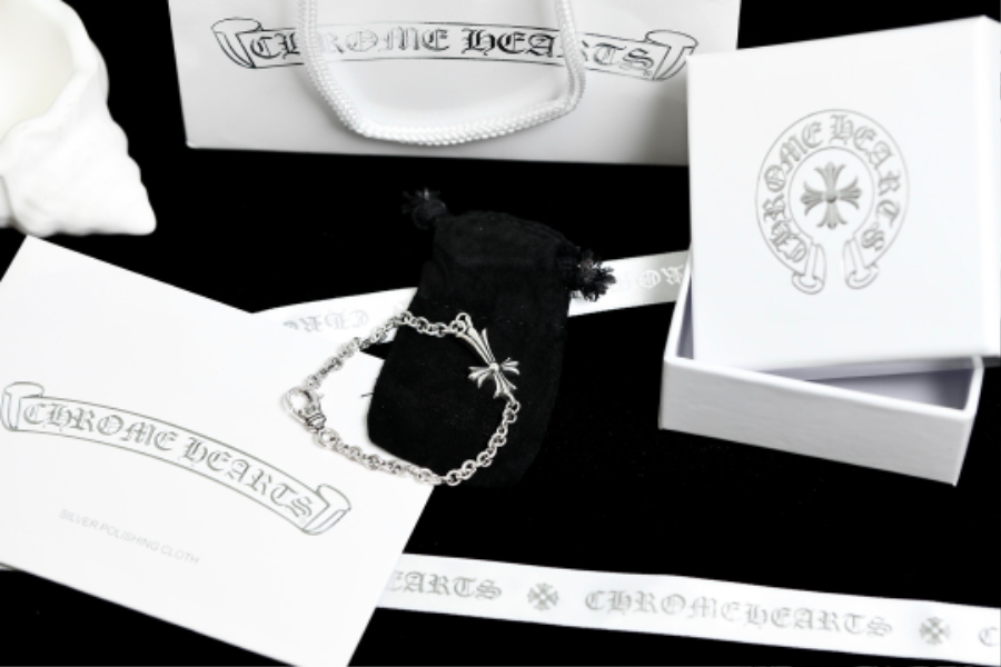 Chrome Hearts Lobster Clasp Cross Chain Bracelet 크롬하츠 랍스터 클라스프 크로스 체인 브레이슬릿 1