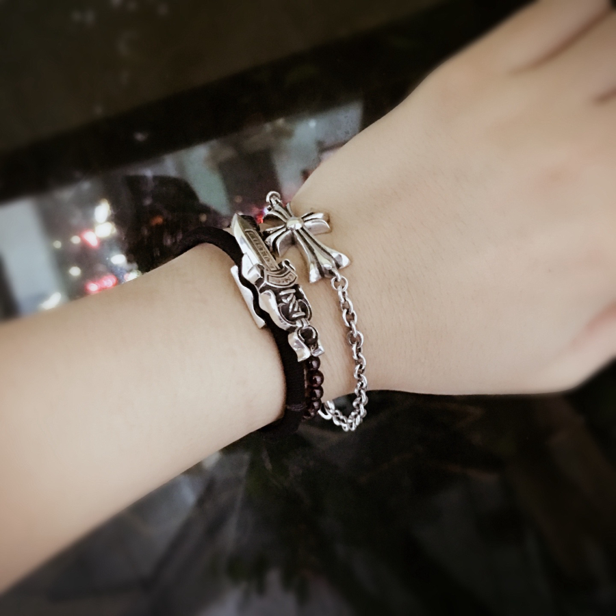 Chrome Hearts Lobster Clasp Cross Chain Bracelet 크롬하츠 랍스터 클라스프 크로스 체인 브레이슬릿 3