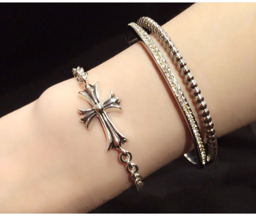 Chrome Hearts Lobster Clasp Cross Chain Bracelet 크롬하츠 랍스터 클라스프 크로스 체인 브레이슬릿 6