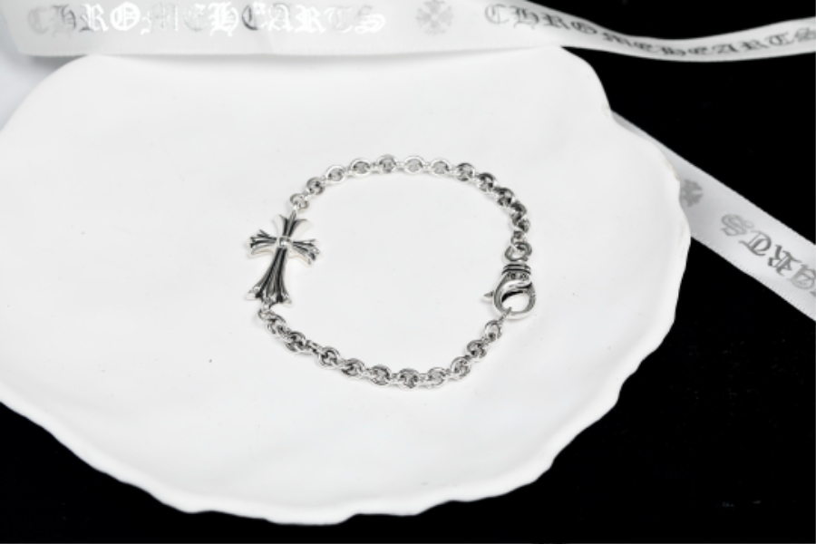 Chrome Hearts Lobster Clasp Cross Chain Bracelet 크롬하츠 랍스터 클라스프 크로스 체인 브레이슬릿 8