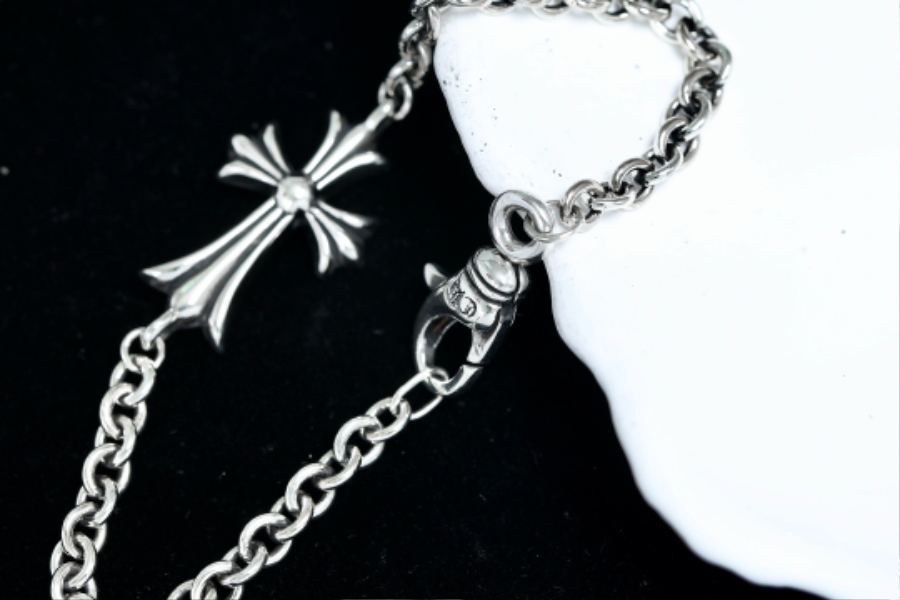 Chrome Hearts Lobster Clasp Cross Chain Bracelet 크롬하츠 랍스터 클라스프 크로스 체인 브레이슬릿 15