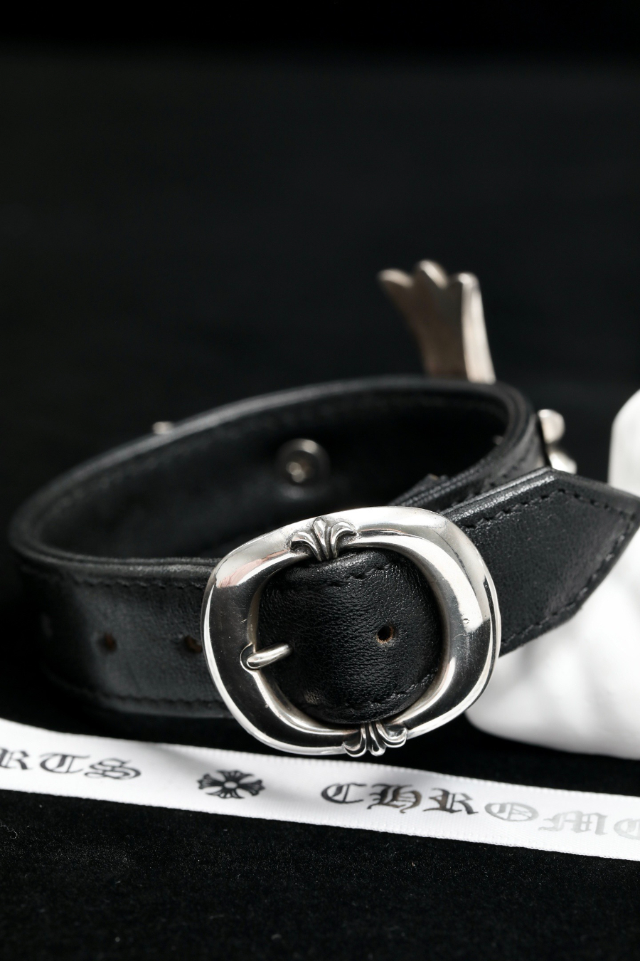 Chrome Hearts Japanese Buckle Large Cross Leather Bracelet 크롬하츠 일자 버클 라지 크로스 레더 브레이슬릿 9