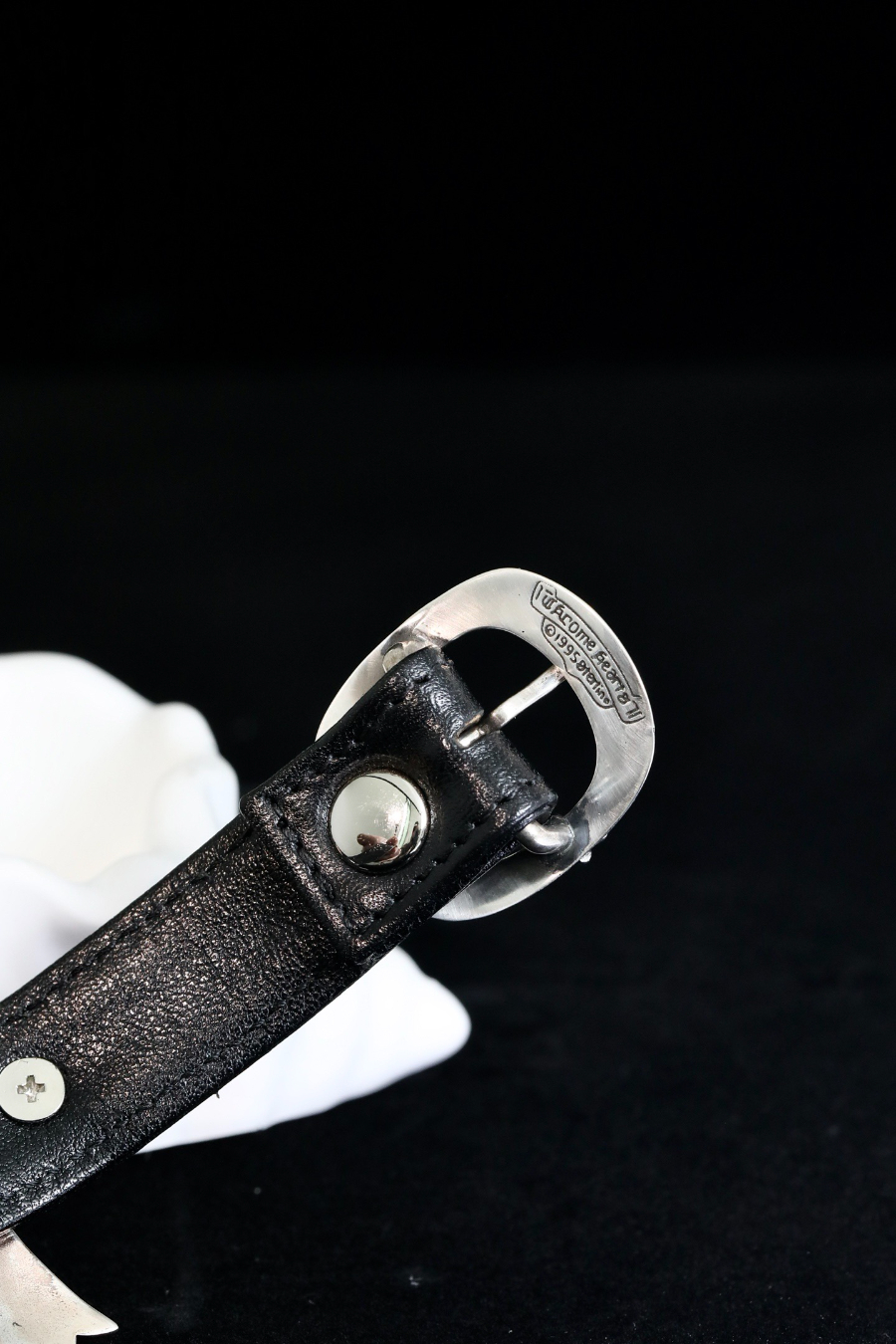 Chrome Hearts Japanese Buckle Large Cross Leather Bracelet 크롬하츠 일자 버클 라지 크로스 레더 브레이슬릿 14