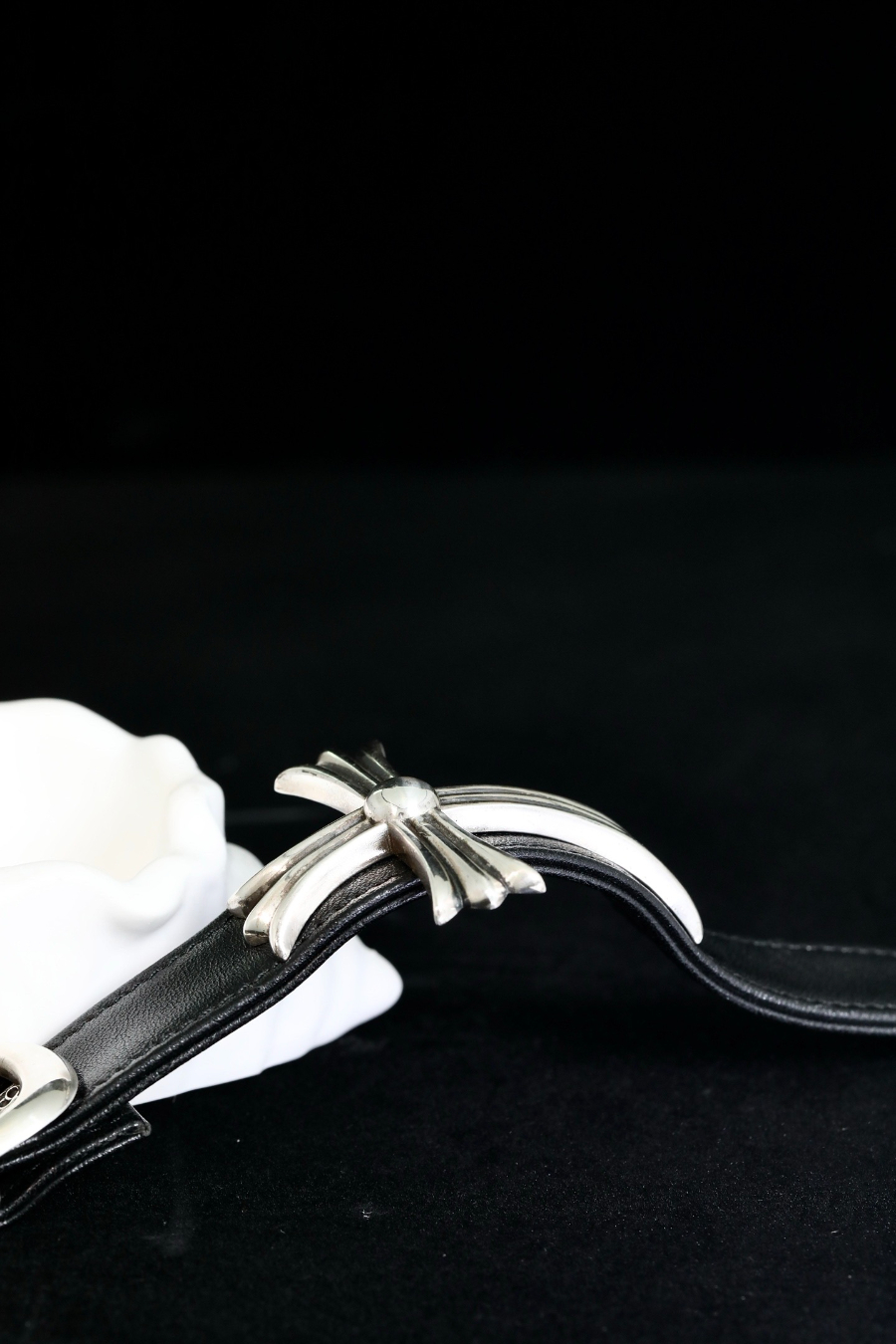 Chrome Hearts Japanese Buckle Large Cross Leather Bracelet 크롬하츠 일자 버클 라지 크로스 레더 브레이슬릿 15