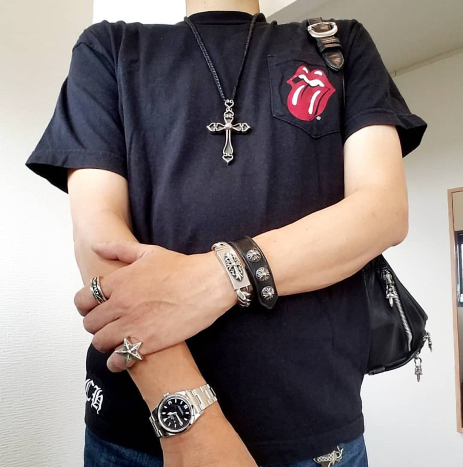 Chrome Hearts Cross Round Stud Leather Bracelet 크롬하츠 크로스 라운드 스터드 레더 브레이슬릿 4