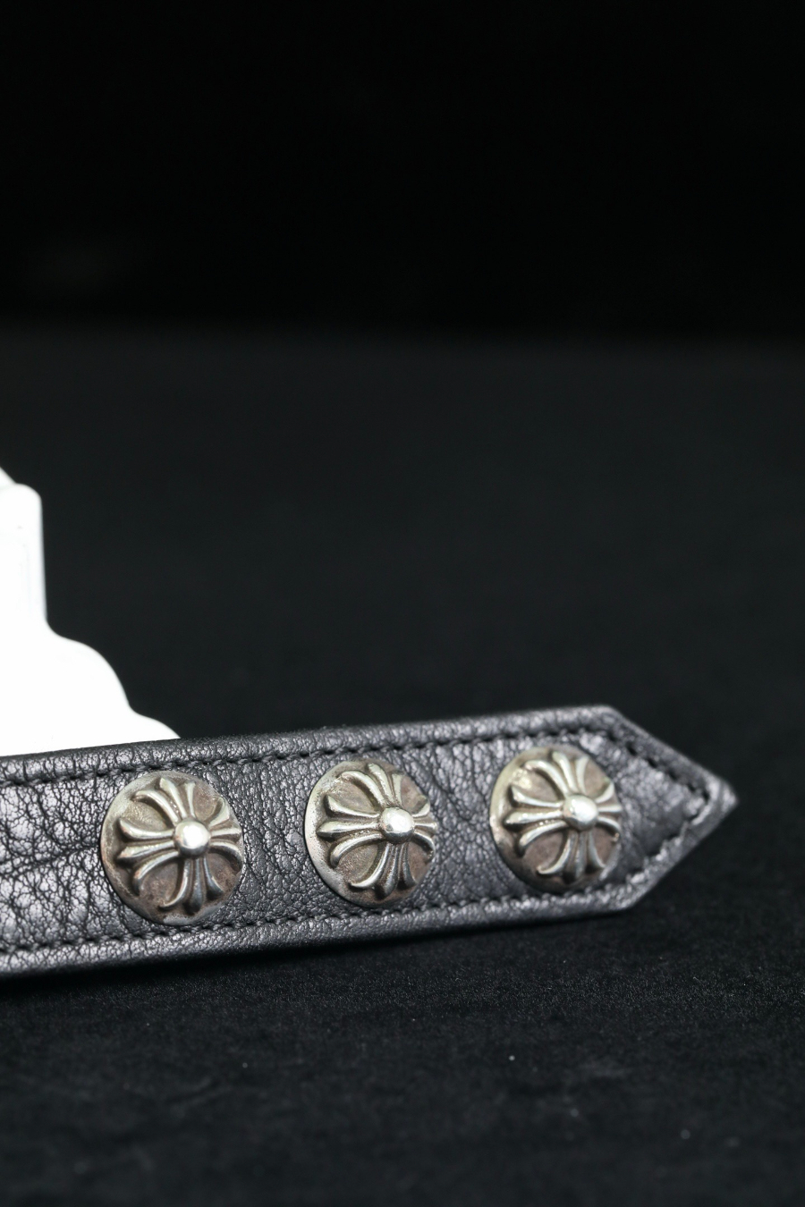 Chrome Hearts Cross Round Stud Leather Bracelet 크롬하츠 크로스 라운드 스터드 레더 브레이슬릿 12