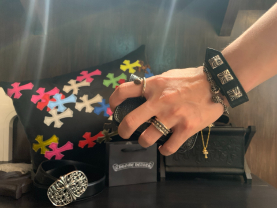 Chrome Hearts Square Cross Stud Leather Bracelet 크롬하츠 스퀘어 크로스 스터드 레더 브레이슬릿 3