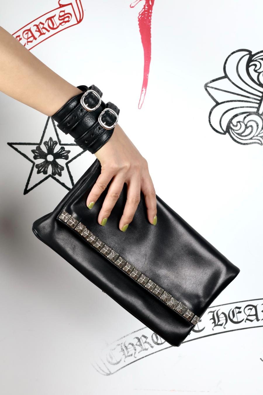 Chrome Hearts Double Roller Buckle Leather Bracelet 크롬하츠 더블 롤러 버클 레더 브레이슬릿 1