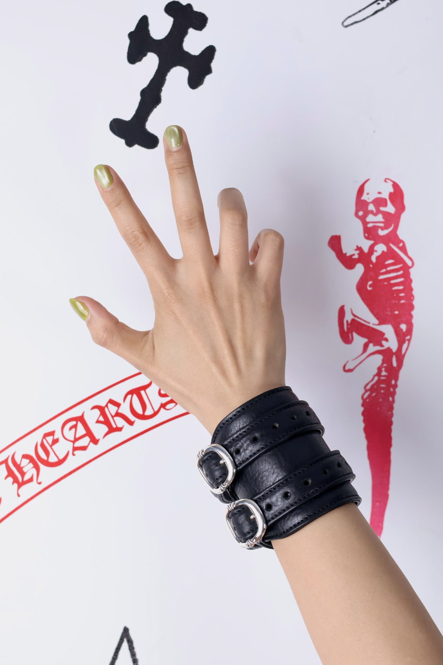 Chrome Hearts Double Roller Buckle Leather Bracelet 크롬하츠 더블 롤러 버클 레더 브레이슬릿 2