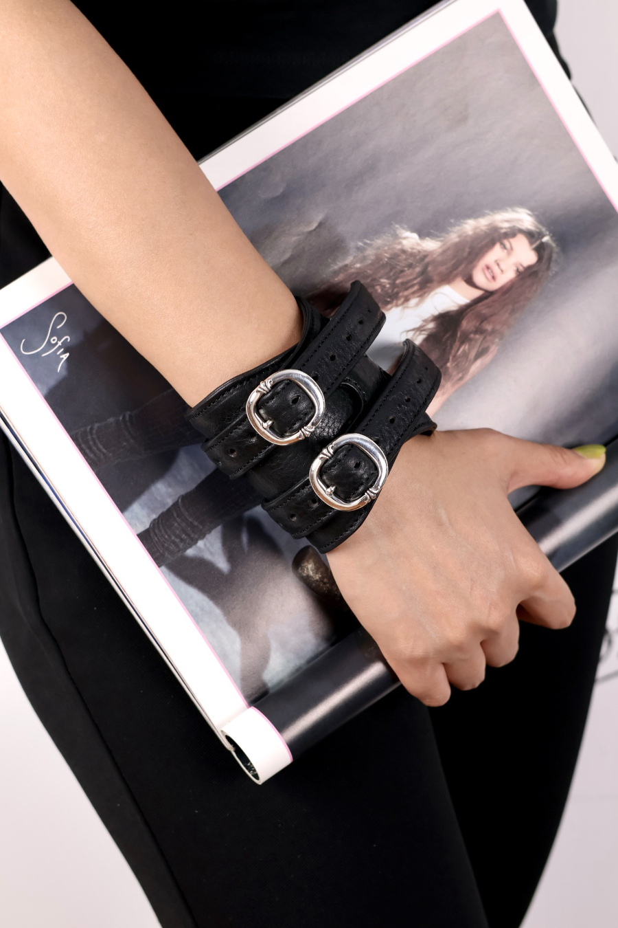 Chrome Hearts Double Roller Buckle Leather Bracelet 크롬하츠 더블 롤러 버클 레더 브레이슬릿 3