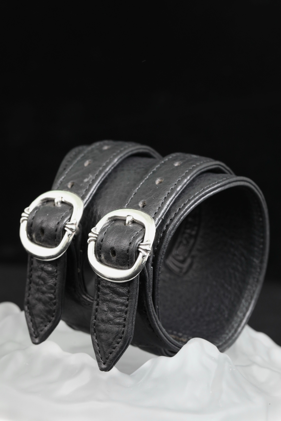 Chrome Hearts Double Roller Buckle Leather Bracelet 크롬하츠 더블 롤러 버클 레더 브레이슬릿 8
