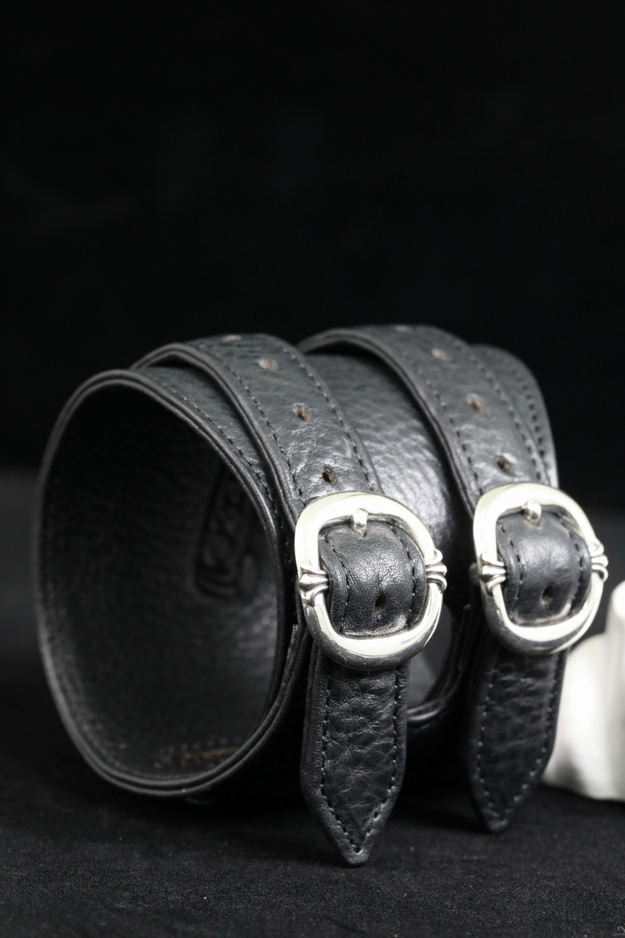 Chrome Hearts Double Roller Buckle Leather Bracelet 크롬하츠 더블 롤러 버클 레더 브레이슬릿 9