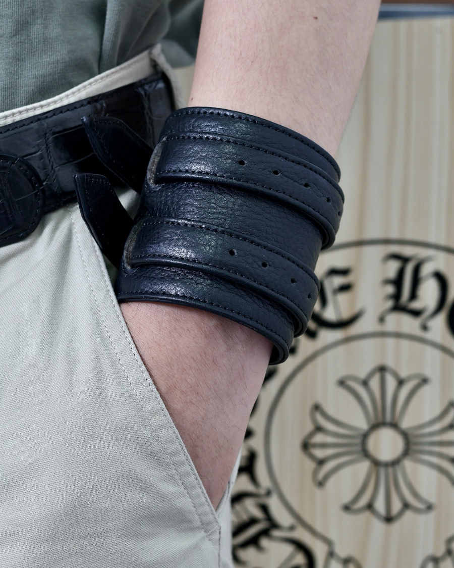Chrome Hearts Double Roller Buckle Leather Bracelet 크롬하츠 더블 롤러 버클 레더 브레이슬릿 18
