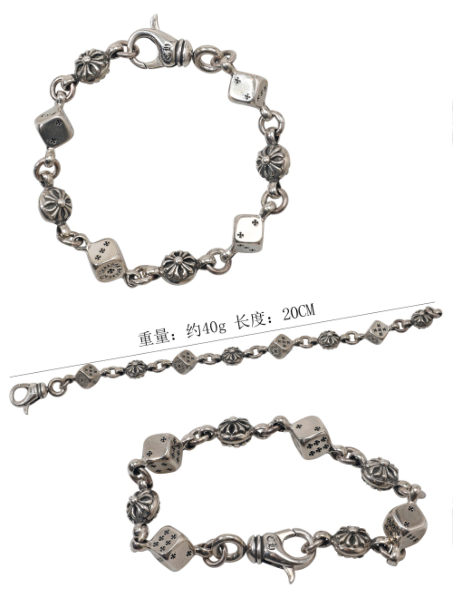 Chrome Hearts Dice Bead Bracelet 크롬하츠 다이스 비드 체인 팔찌 15