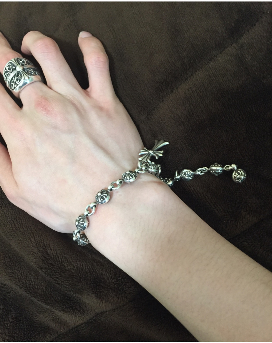 Chrome Hearts Cross & Floral Bead Bracelet 크롬하츠 십자가 플로럴 비즈 팔찌 3