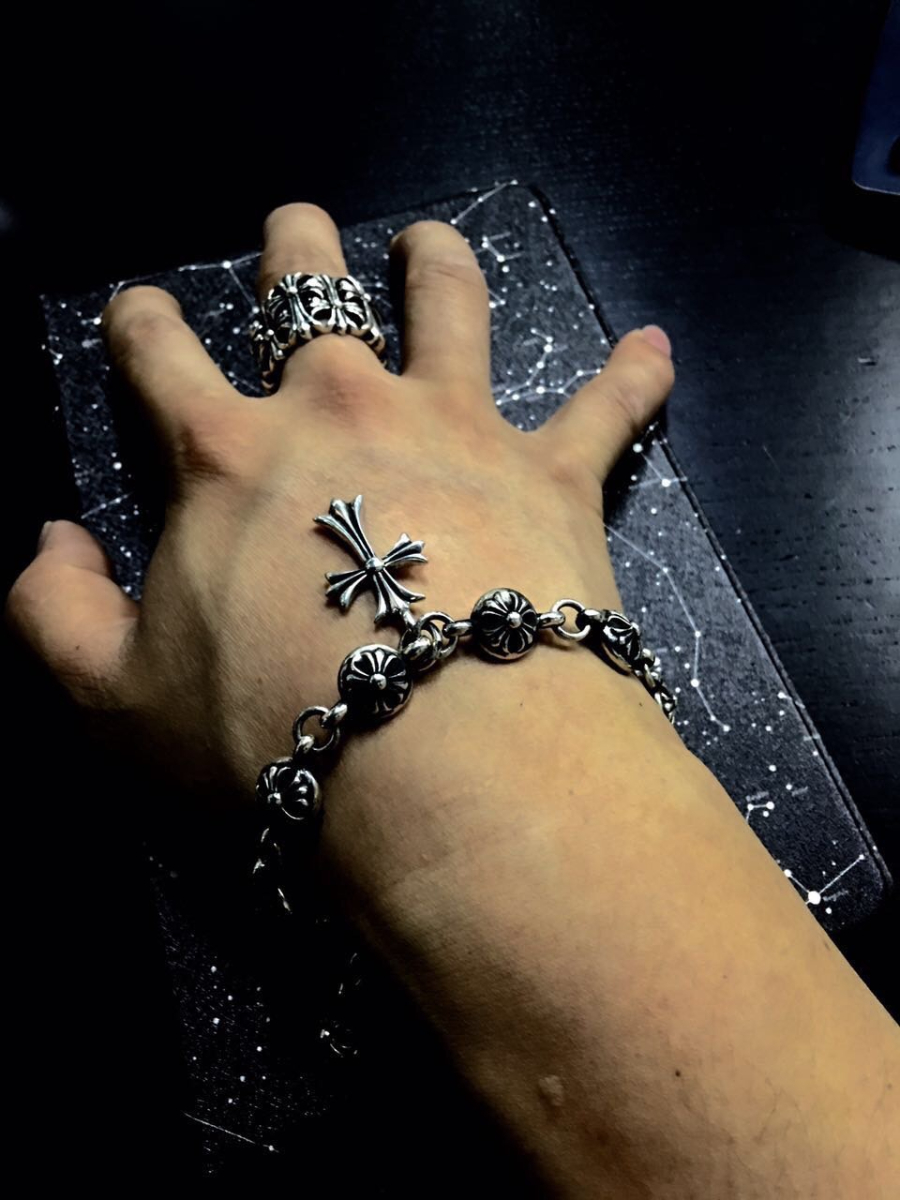 Chrome Hearts Cross & Floral Bead Bracelet 크롬하츠 십자가 플로럴 비즈 팔찌 5