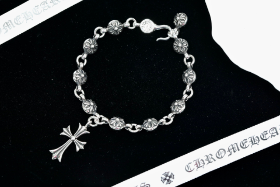 Chrome Hearts Cross & Floral Bead Bracelet 크롬하츠 십자가 플로럴 비즈 팔찌 9