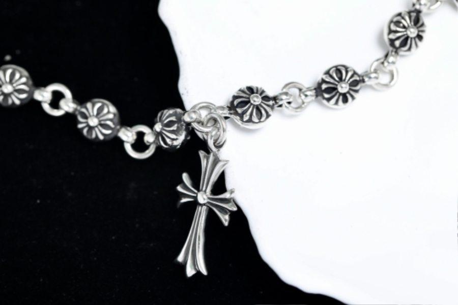 Chrome Hearts Cross & Floral Bead Bracelet 크롬하츠 십자가 플로럴 비즈 팔찌 12