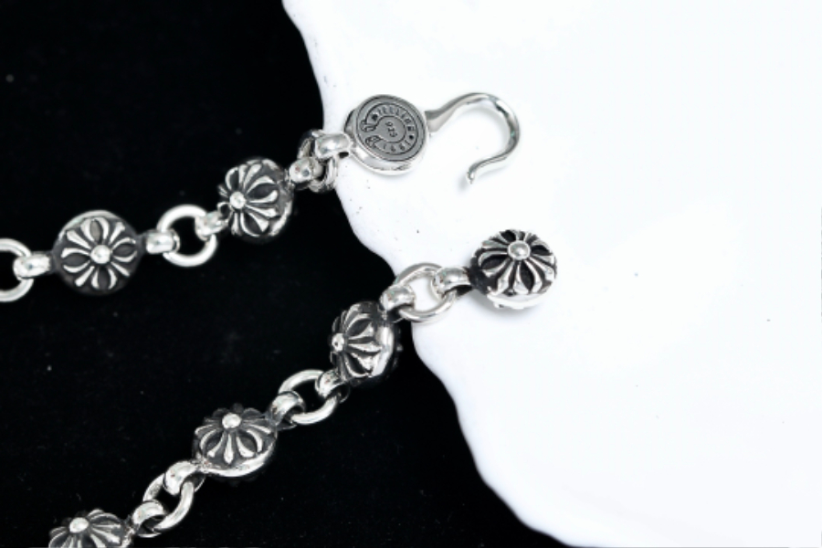 Chrome Hearts Cross & Floral Bead Bracelet 크롬하츠 십자가 플로럴 비즈 팔찌 14