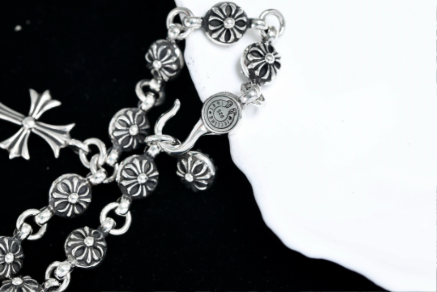 Chrome Hearts Cross & Floral Bead Bracelet 크롬하츠 십자가 플로럴 비즈 팔찌 15