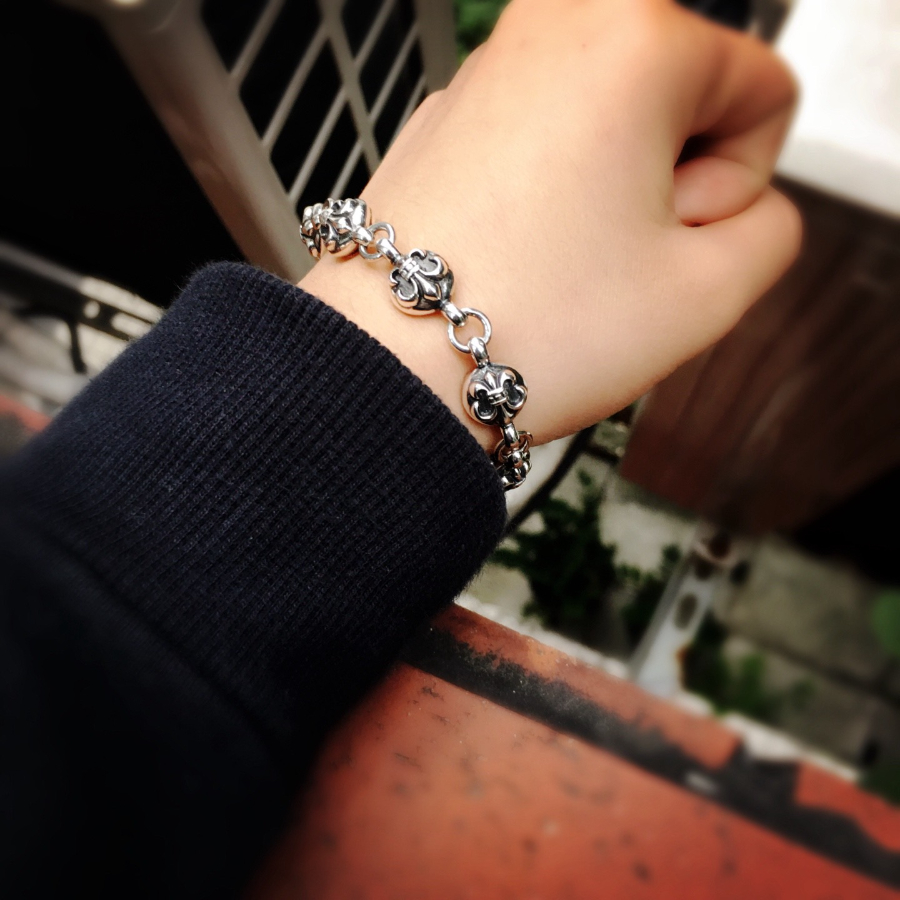 Chrome Hearts Fleur Bead Bracelet 크롬하츠 플뢰르(백합) 라운드 비즈 팔찌 2
