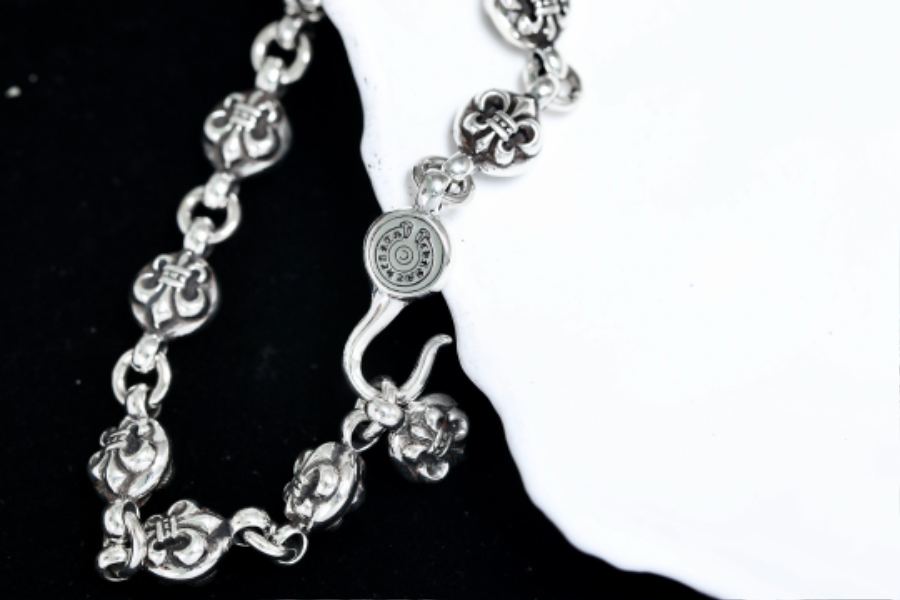 Chrome Hearts Fleur Bead Bracelet 크롬하츠 플뢰르(백합) 라운드 비즈 팔찌 15