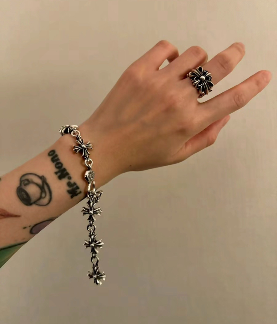 Chrome Hearts Cross Flower Bracelet 크롬하츠 십자 플라워 팔찌 3