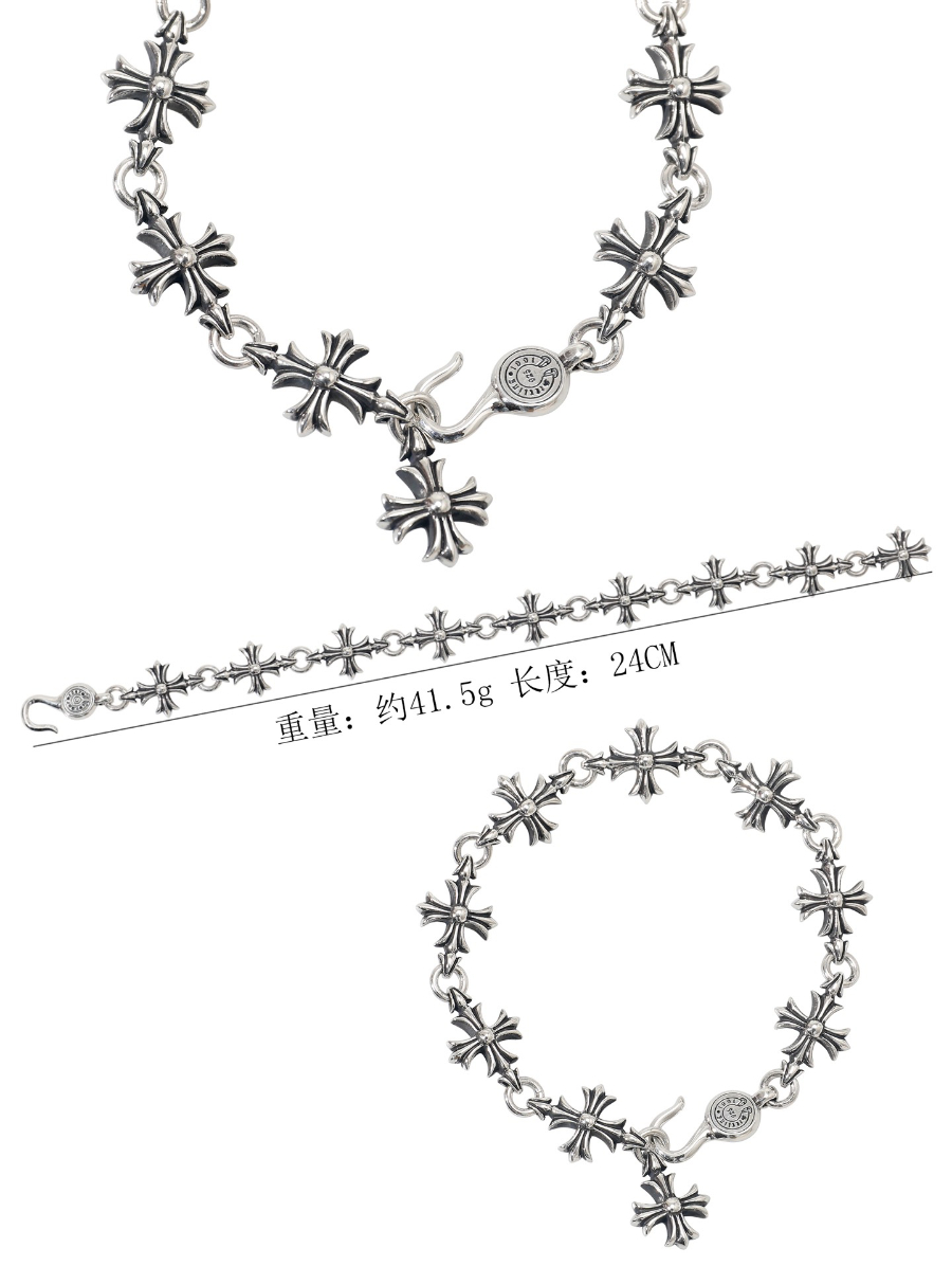 Chrome Hearts Cross Flower Bracelet 크롬하츠 십자 플라워 팔찌 16