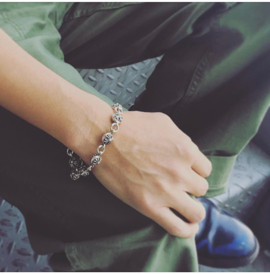 Chrome Hearts Cross Bead Bracelet 크롬하츠 십자 라운드 비즈 팔찌 6