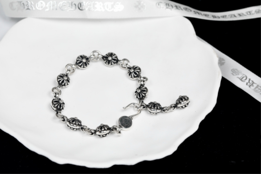 Chrome Hearts Cross Bead Bracelet 크롬하츠 십자 라운드 비즈 팔찌 8