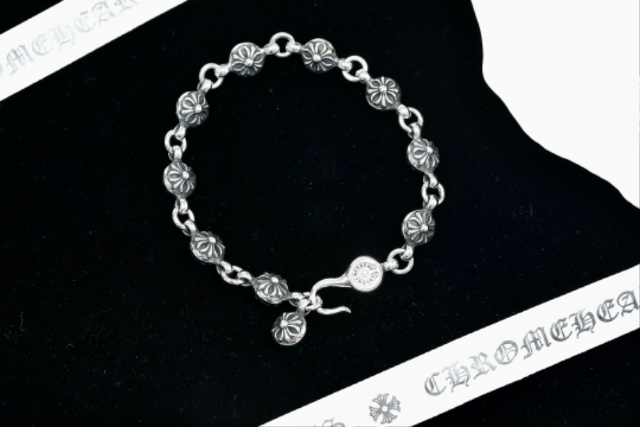 Chrome Hearts Cross Bead Bracelet 크롬하츠 십자 라운드 비즈 팔찌 9