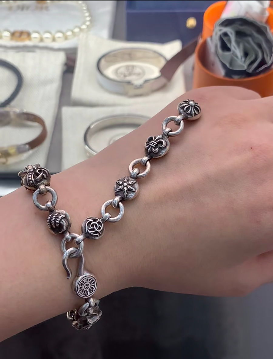 Chrome Hearts Mixed Motif Bead Bracelet 크롬하츠 믹스 모티브 라운드 비즈 팔찌 6