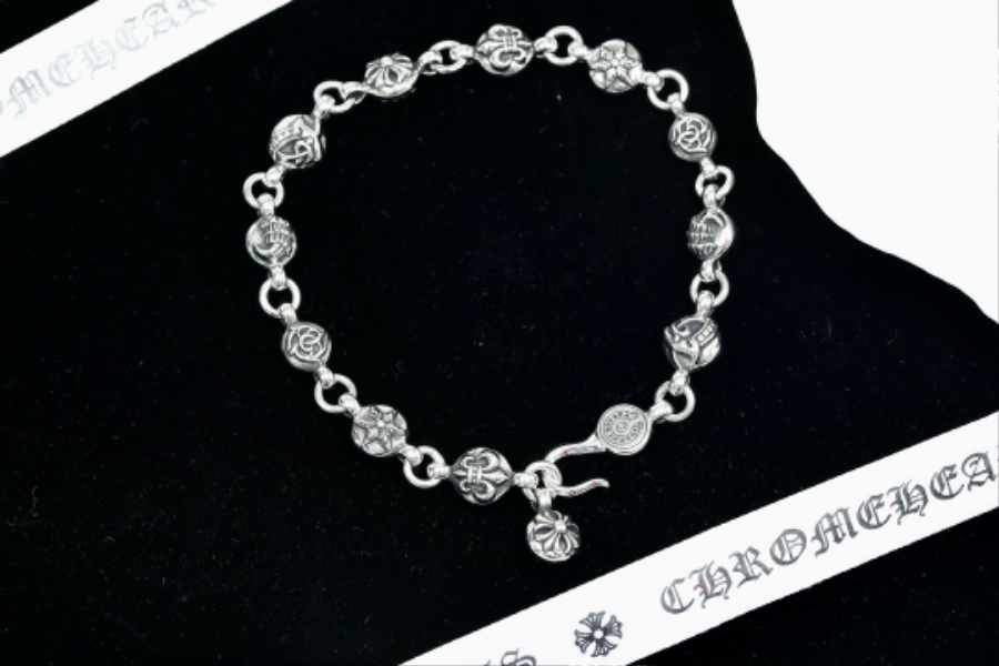 Chrome Hearts Mixed Motif Bead Bracelet 크롬하츠 믹스 모티브 라운드 비즈 팔찌 9