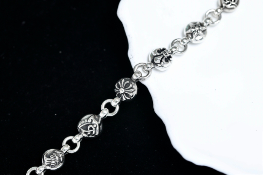 Chrome Hearts Mixed Motif Bead Bracelet 크롬하츠 믹스 모티브 라운드 비즈 팔찌 12